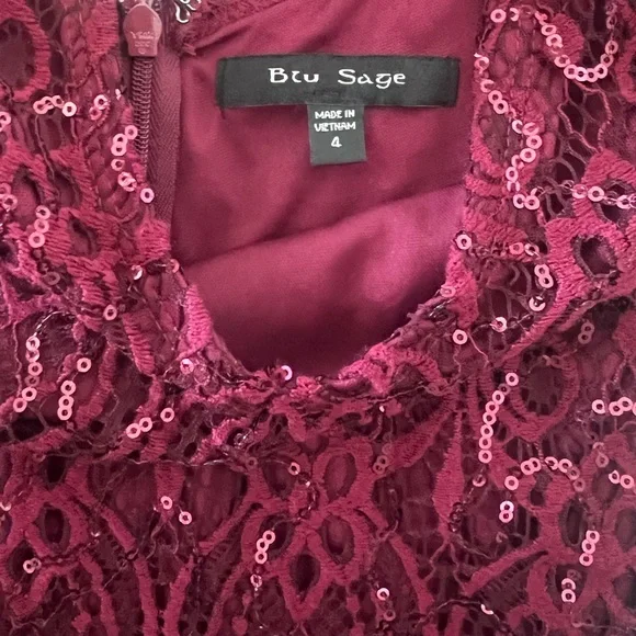 Blu Sage Burgundy Sequin gown - Picture 8 of 9